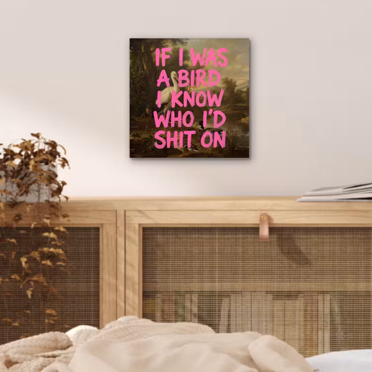 Klassiek - Humor - Roze aluminium wit klein -sfeer3