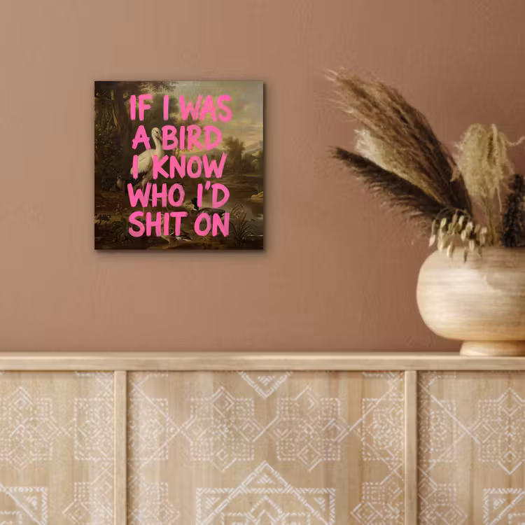 Klassiek - Humor - Roze aluminium wit klein -sfeer4
