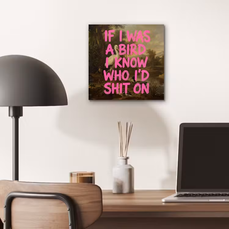 Klassiek - Humor - Roze aluminium wit klein -sfeer5