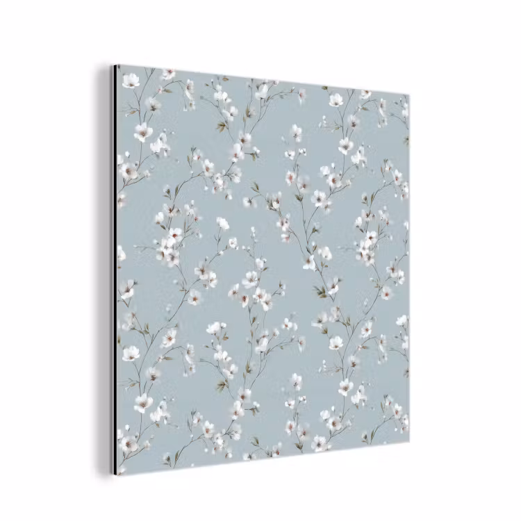 Klassiek - Bloemen - Blauw aluminium wit klein 46 -3d