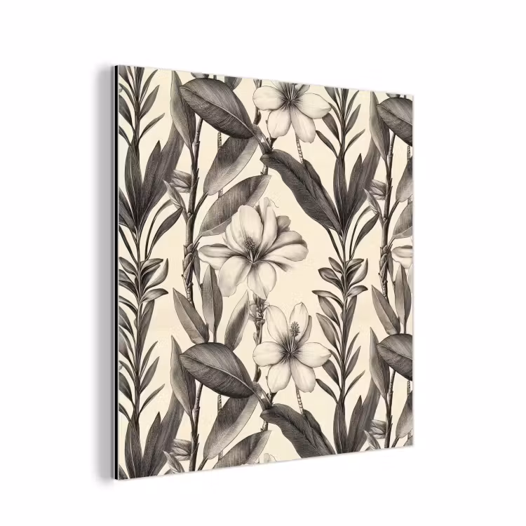Klassiek - Botanisch - Zwart - Beige aluminium wit klein 46 -3d