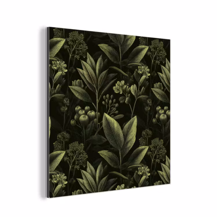 Klassiek - Donker - Botanisch - Planten aluminium wit klein 46 -3d
