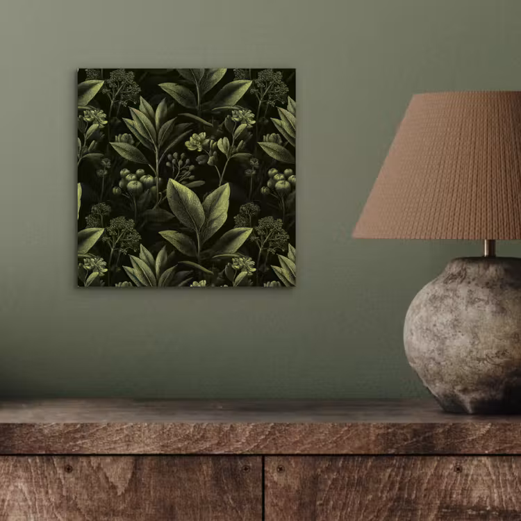 Klassiek - Donker - Botanisch - Planten aluminium wit klein 46 -sfeer2