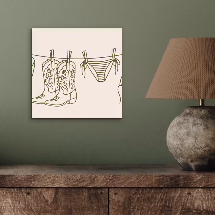 Kleding - Waslijn - Zomer - Lijntekening - Groen aluminium wit klein -sfeer2