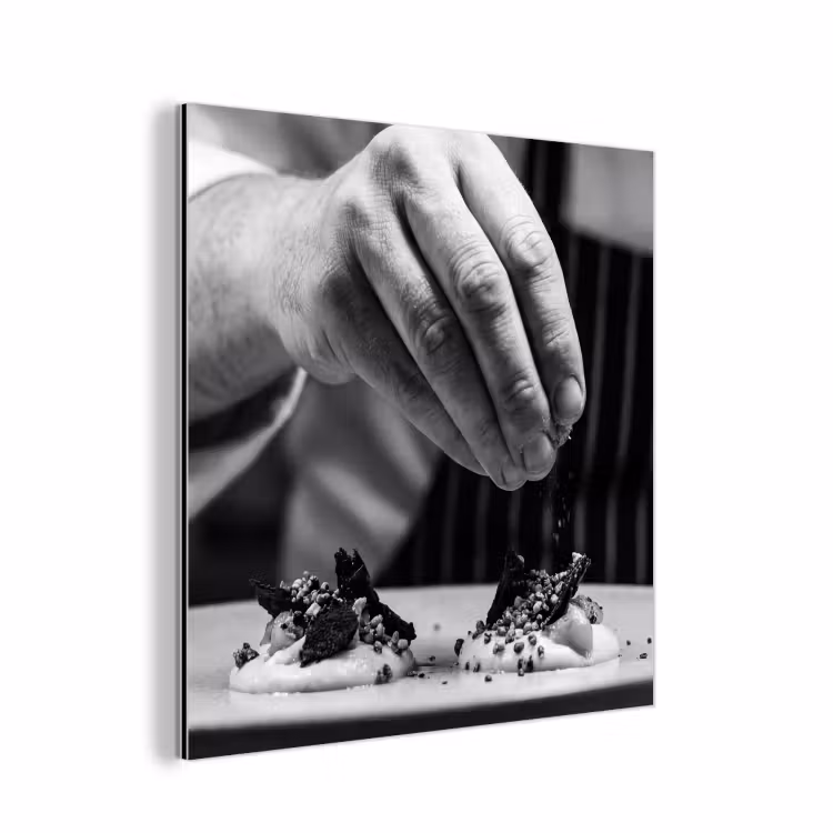 Chef - Garnering - Gerecht aluminium wit klein -3d
