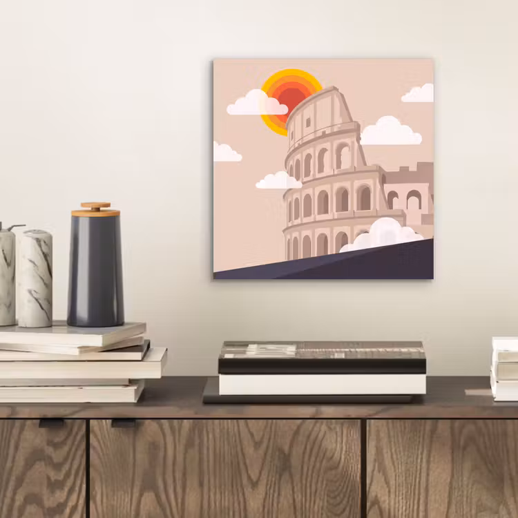 Colosseum - Zonsopgang - Rome - Architectuur - Beige aluminium wit klein -sfeer1