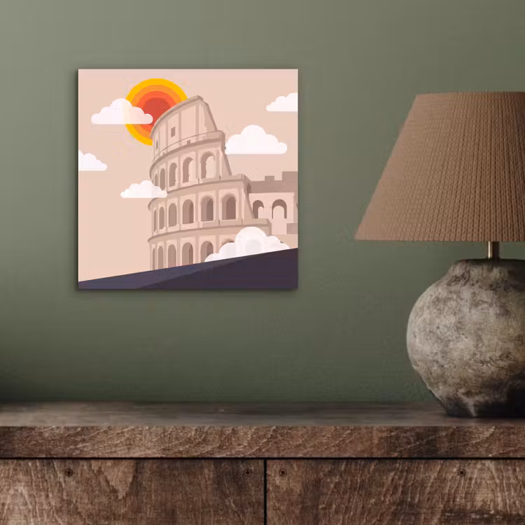Colosseum - Zonsopgang - Rome - Architectuur - Beige aluminium wit klein -sfeer2
