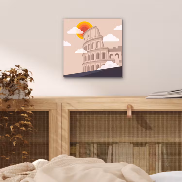 Colosseum - Zonsopgang - Rome - Architectuur - Beige aluminium wit klein -sfeer3