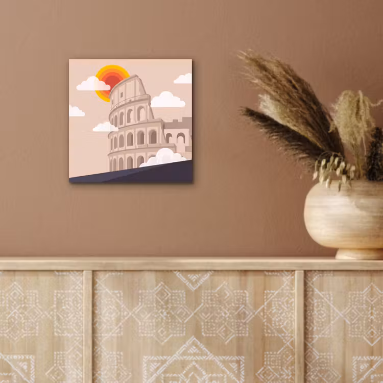 Colosseum - Zonsopgang - Rome - Architectuur - Beige aluminium wit klein -sfeer4