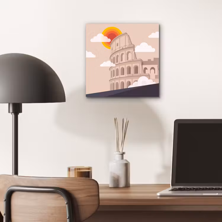 Colosseum - Zonsopgang - Rome - Architectuur - Beige aluminium wit klein -sfeer5