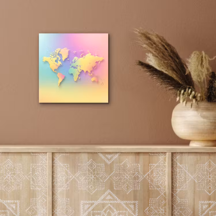 Continenten - Pastelkleuren - Overloop aluminium wit klein -sfeer4