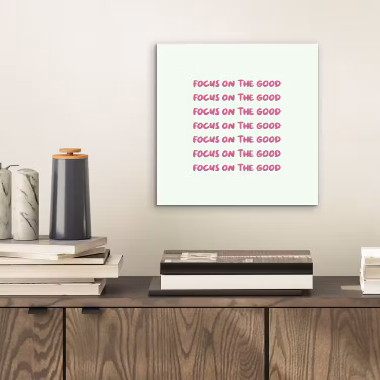 Focus on the good - Roze aluminium wit klein -sfeer1