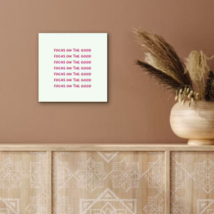 Focus on the good - Roze aluminium wit klein -sfeer4