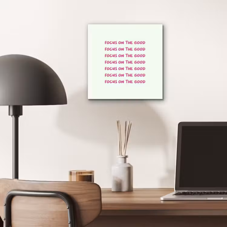 Focus on the good - Roze aluminium wit klein -sfeer5