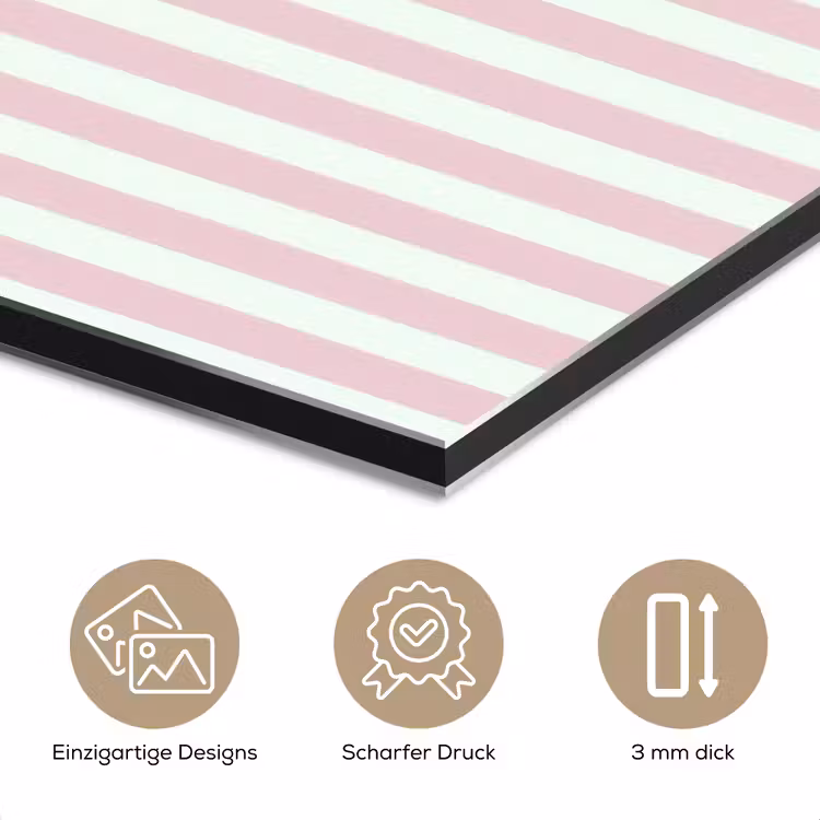 Focus on the good - Strepen - Roze - Smiley aluminium wit klein -closeup_DE