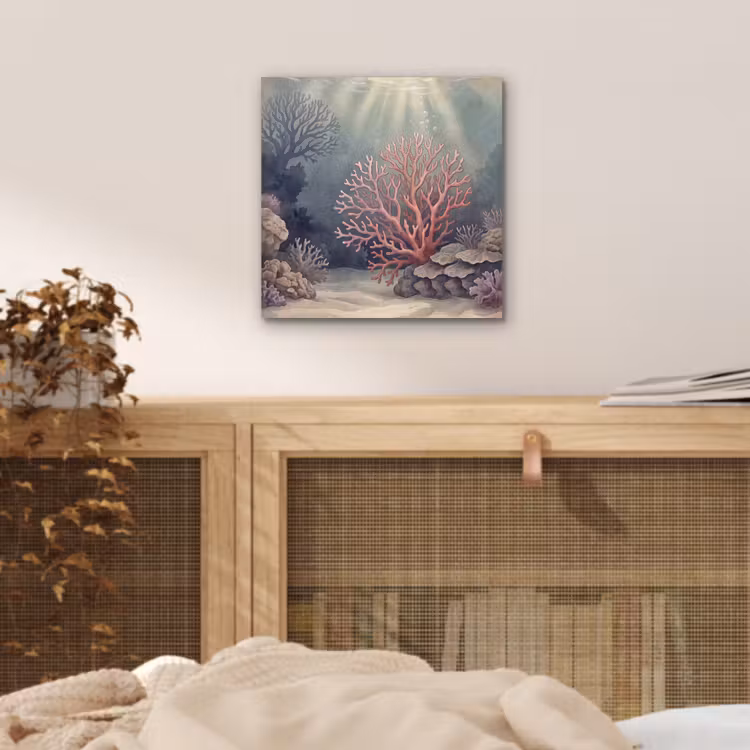 Koraal - Onderwater - Natuur - Roze aluminium wit klein -sfeer3