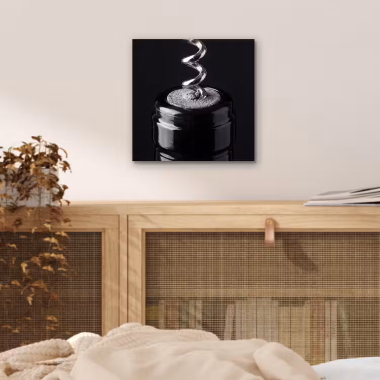Kurkentrekker - Wijn - Zwart - Wit aluminium wit klein -sfeer3