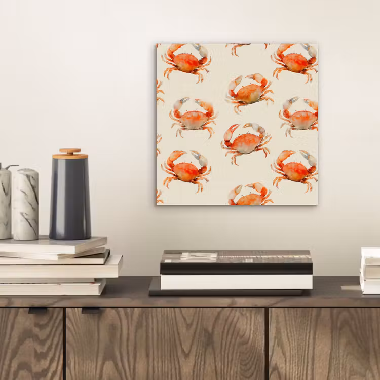 Krabben - Patroon - Oranje aluminium wit klein 46 -sfeer1