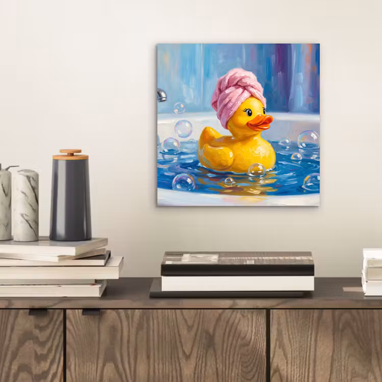Creatief - Badeend - Kleurrijk aluminium wit klein -sfeer1