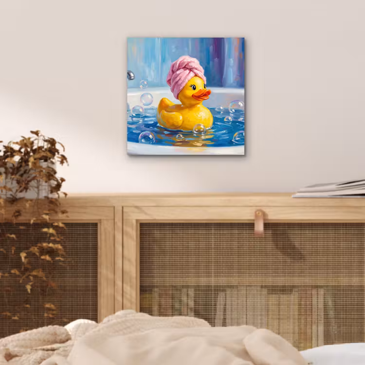Creatief - Badeend - Kleurrijk aluminium wit klein -sfeer3
