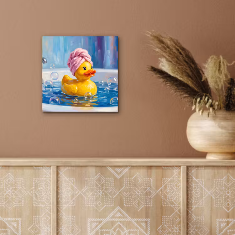 Creatief - Badeend - Kleurrijk aluminium wit klein -sfeer4