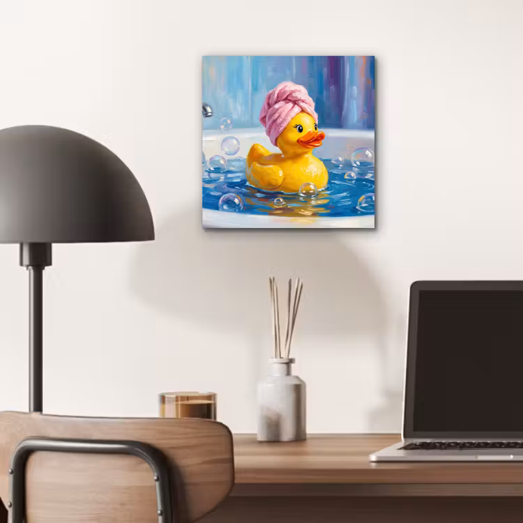 Creatief - Badeend - Kleurrijk aluminium wit klein -sfeer5