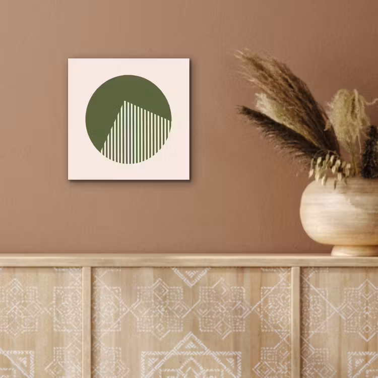 Cirkel - Strepen - Geometrisch - Abstract - Groen aluminium wit klein -sfeer4