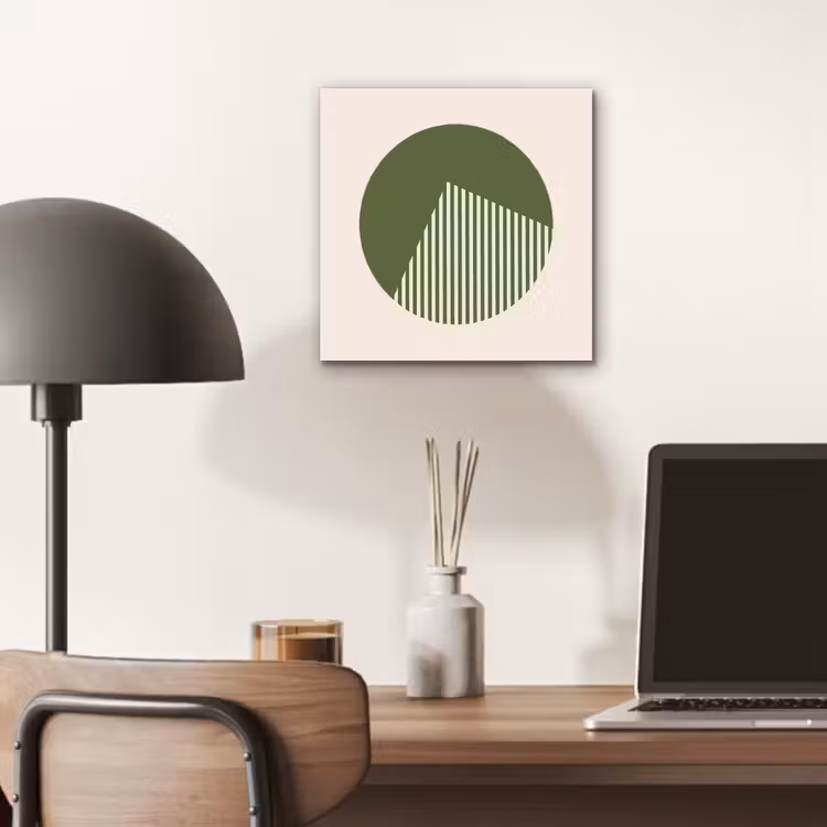 Cirkel - Strepen - Geometrisch - Abstract - Groen aluminium wit klein -sfeer5
