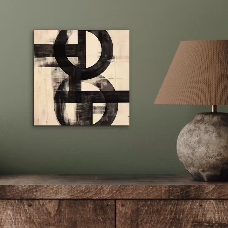 Cirkels - Balken - Zwart - Abstract aluminium wit klein -sfeer2