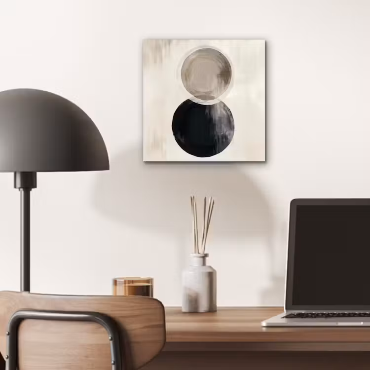 Cirkels - Vorm - Beige - Abstract aluminium wit klein -sfeer5