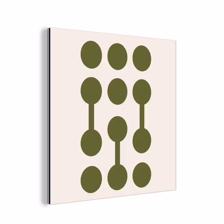 Cirkels - Geometrisch - Abstract - Modern - Groen aluminium wit klein -3d