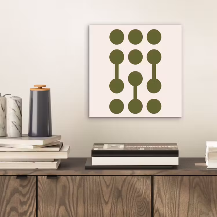 Cirkels - Geometrisch - Abstract - Modern - Groen aluminium wit klein -sfeer1