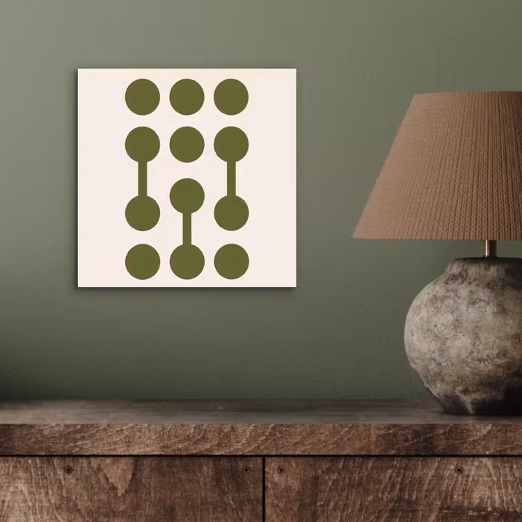 Cirkels - Geometrisch - Abstract - Modern - Groen aluminium wit klein -sfeer2