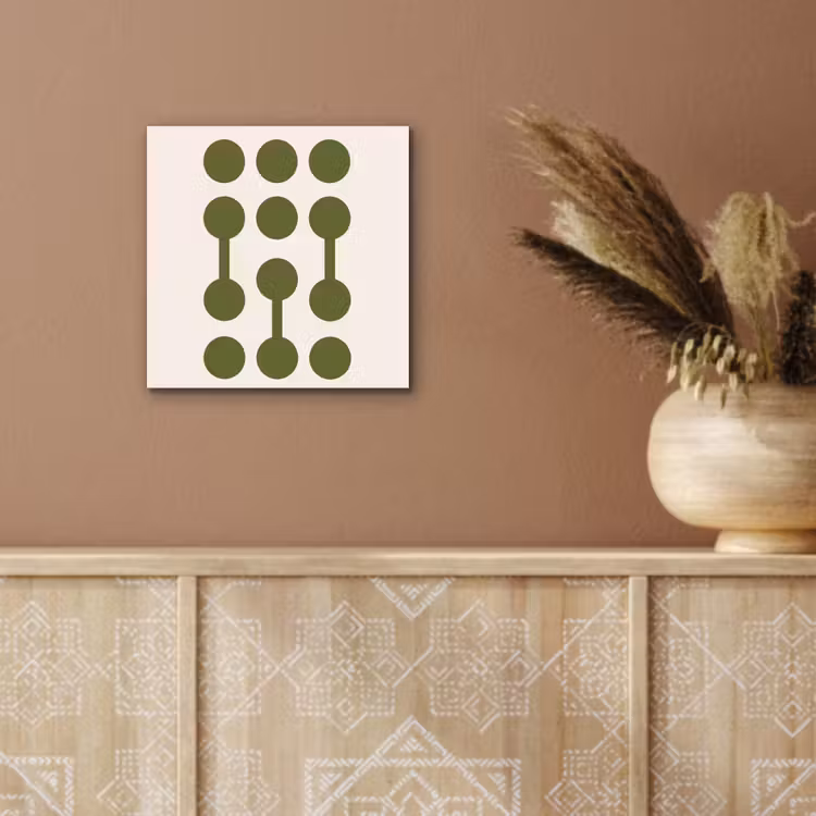 Cirkels - Geometrisch - Abstract - Modern - Groen aluminium wit klein -sfeer4