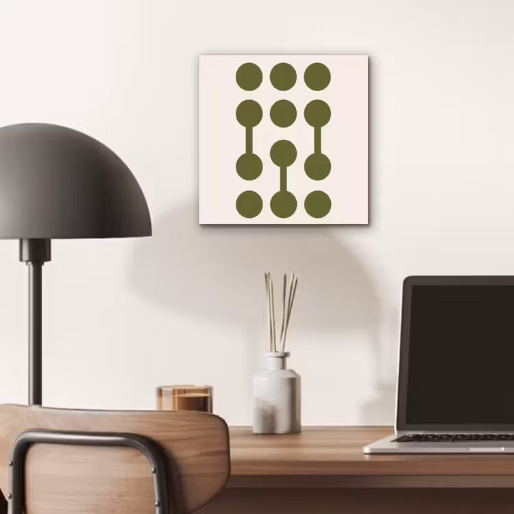 Cirkels - Geometrisch - Abstract - Modern - Groen aluminium wit klein -sfeer5