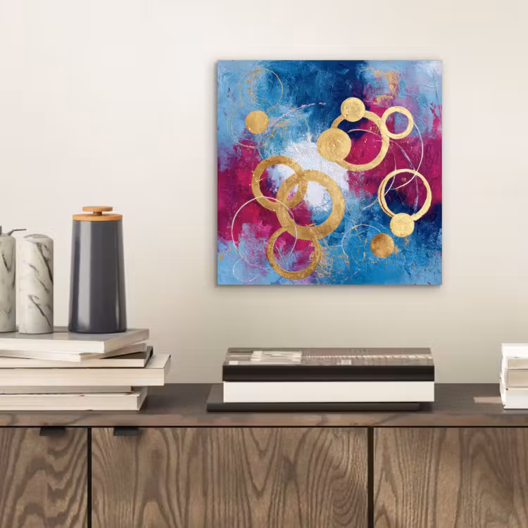 Cirkels - Goud - Abstract aluminium wit klein -sfeer1