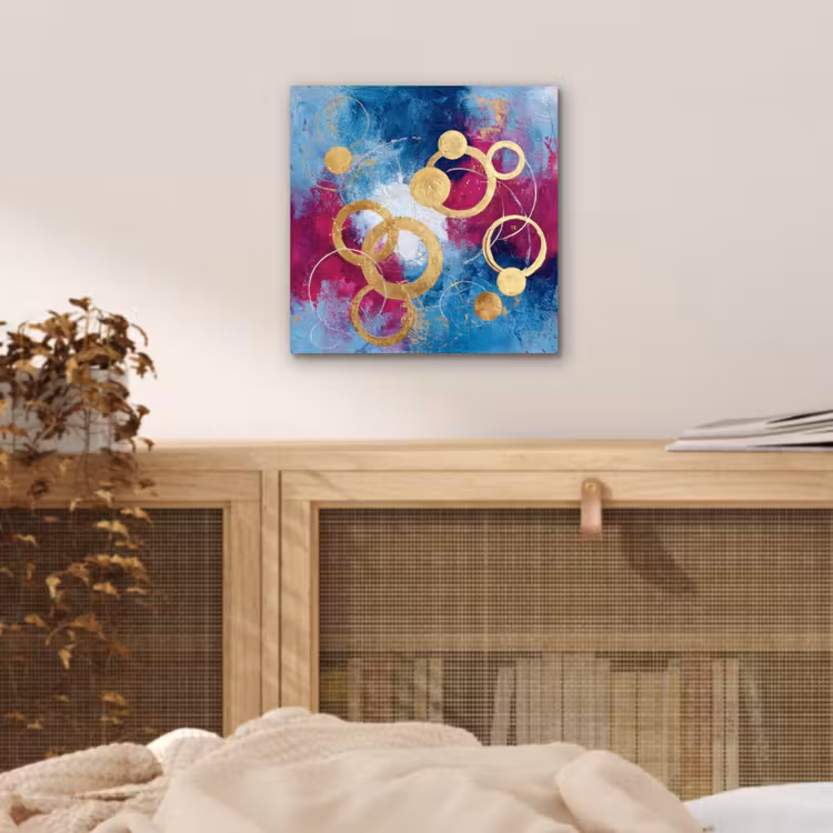 Cirkels - Goud - Abstract aluminium wit klein -sfeer3