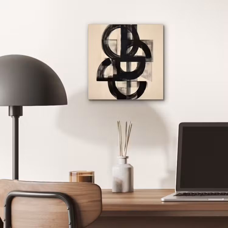 Cirkels - Lijnen - Vormen - Zwart aluminium wit klein -sfeer5