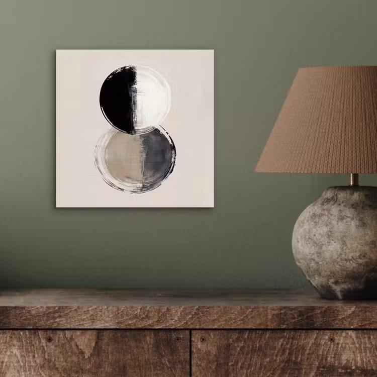 Cirkels - Strepen - Minimalistisch - Zwart aluminium wit klein -sfeer2