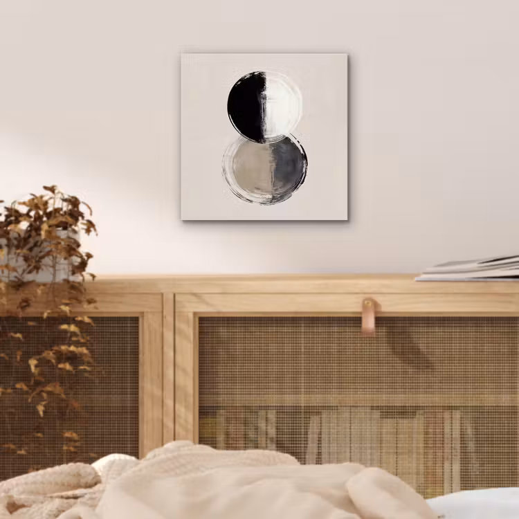 Cirkels - Strepen - Minimalistisch - Zwart aluminium wit klein -sfeer3