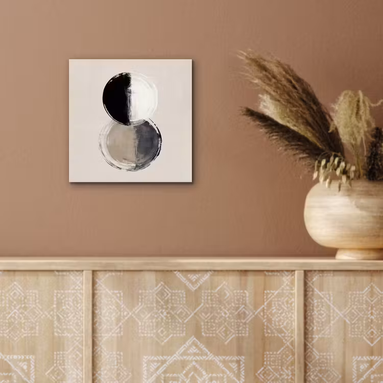 Cirkels - Strepen - Minimalistisch - Zwart aluminium wit klein -sfeer4