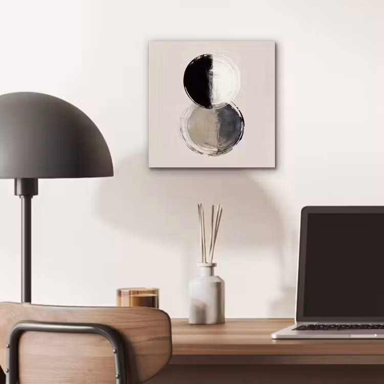Cirkels - Strepen - Minimalistisch - Zwart aluminium wit klein -sfeer5