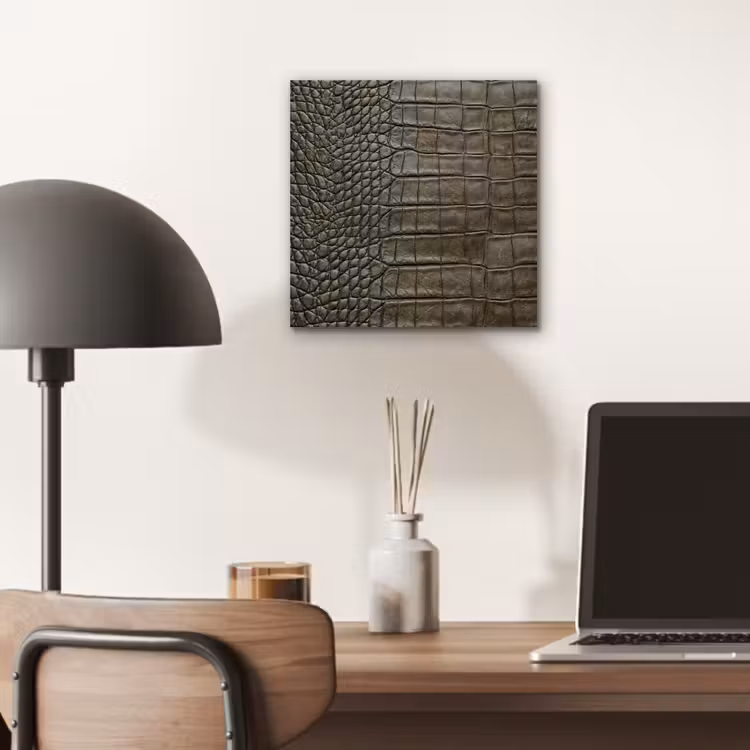 Krokodillenleer - Structuur - Groen aluminium wit klein -sfeer5