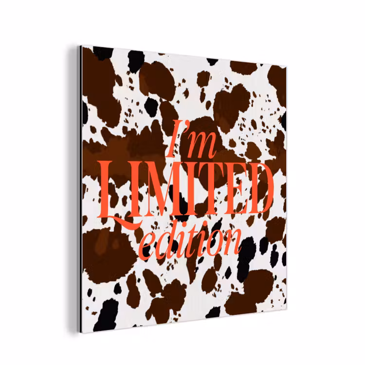 Koeienprint - Limited edition - Rood aluminium wit klein -3d