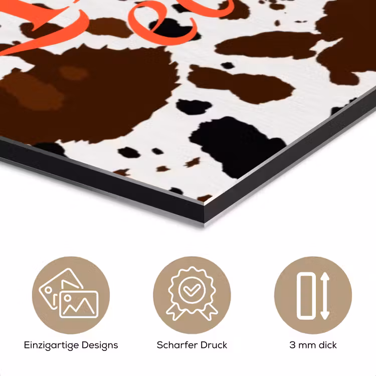 Koeienprint - Limited edition - Rood aluminium wit klein -closeup_DE
