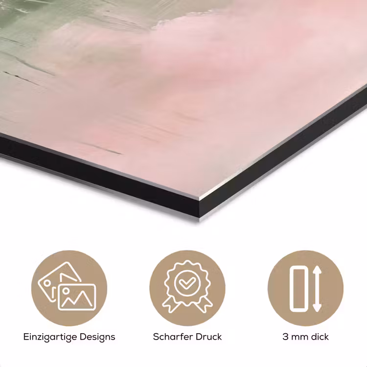 Kunst - Abstract - Modern - Groen - Roze aluminium wit klein -closeup_DE
