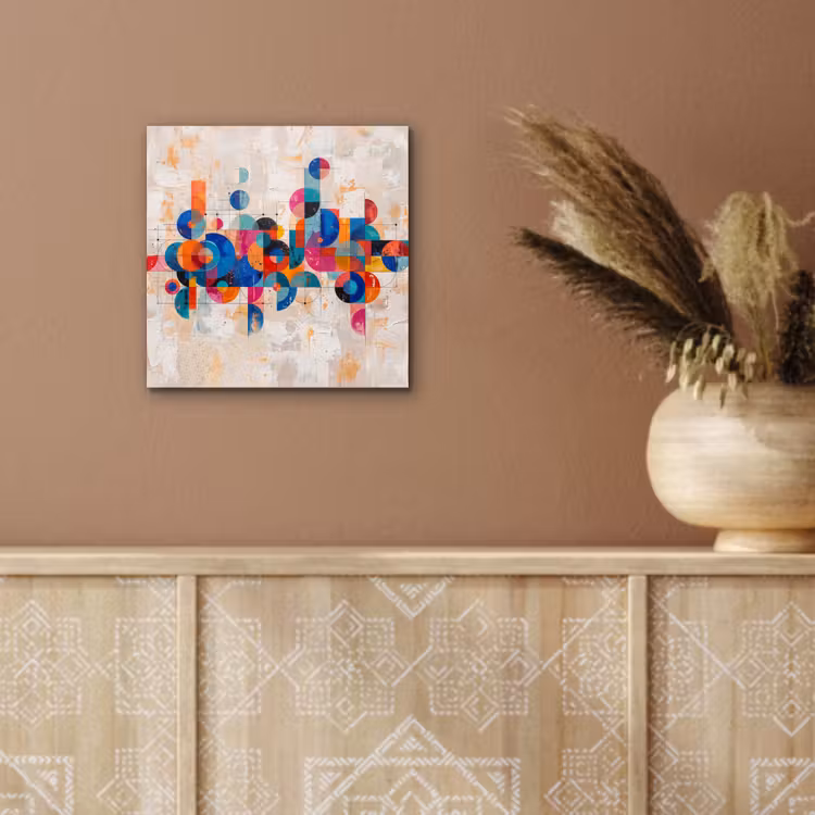 Kunst - Geometrisch - Abstract - Kleurrijk aluminium wit klein -sfeer4