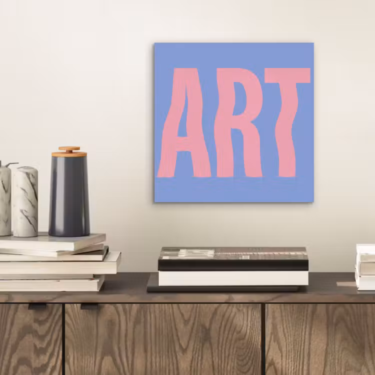 Art - Roze - Blauw aluminium wit klein -sfeer1