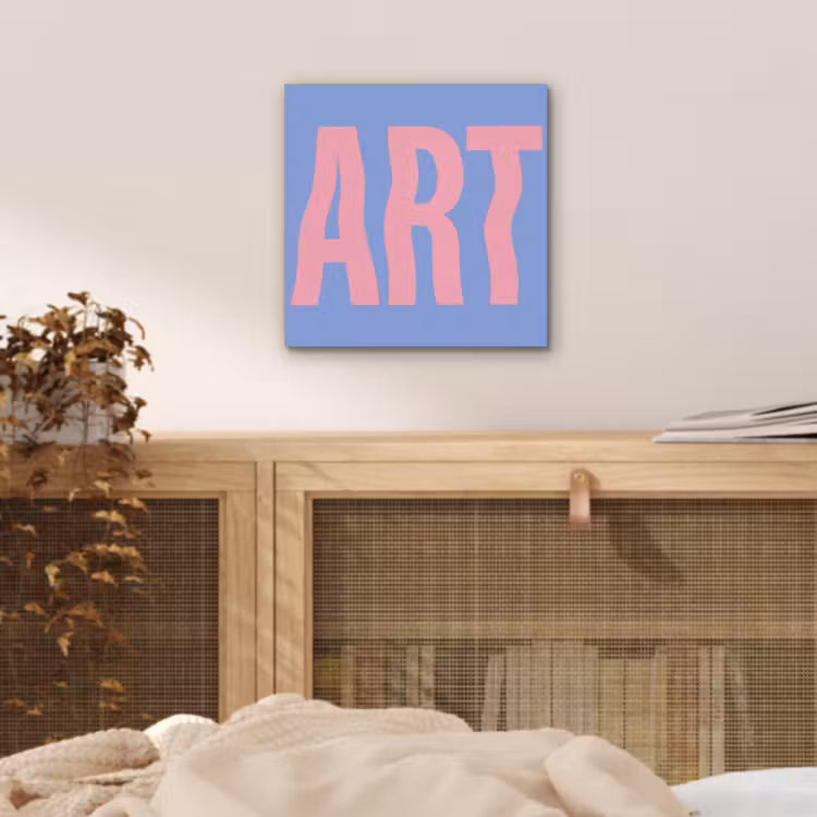 Art - Roze - Blauw aluminium wit klein -sfeer3