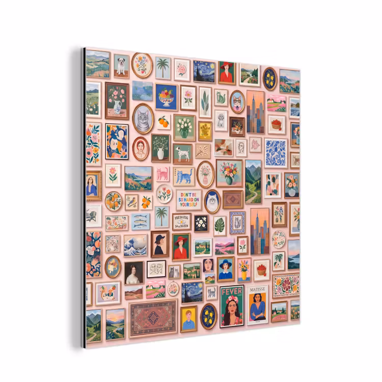 Kunst - Collectie - Decoratie - Modern - Kleurrijk aluminium wit klein -3d